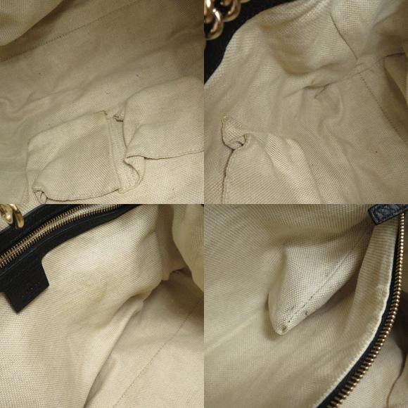 Gucci Soho Chain Bag Interlocking G Tote Bag Leather Black - Picture 5 of 9